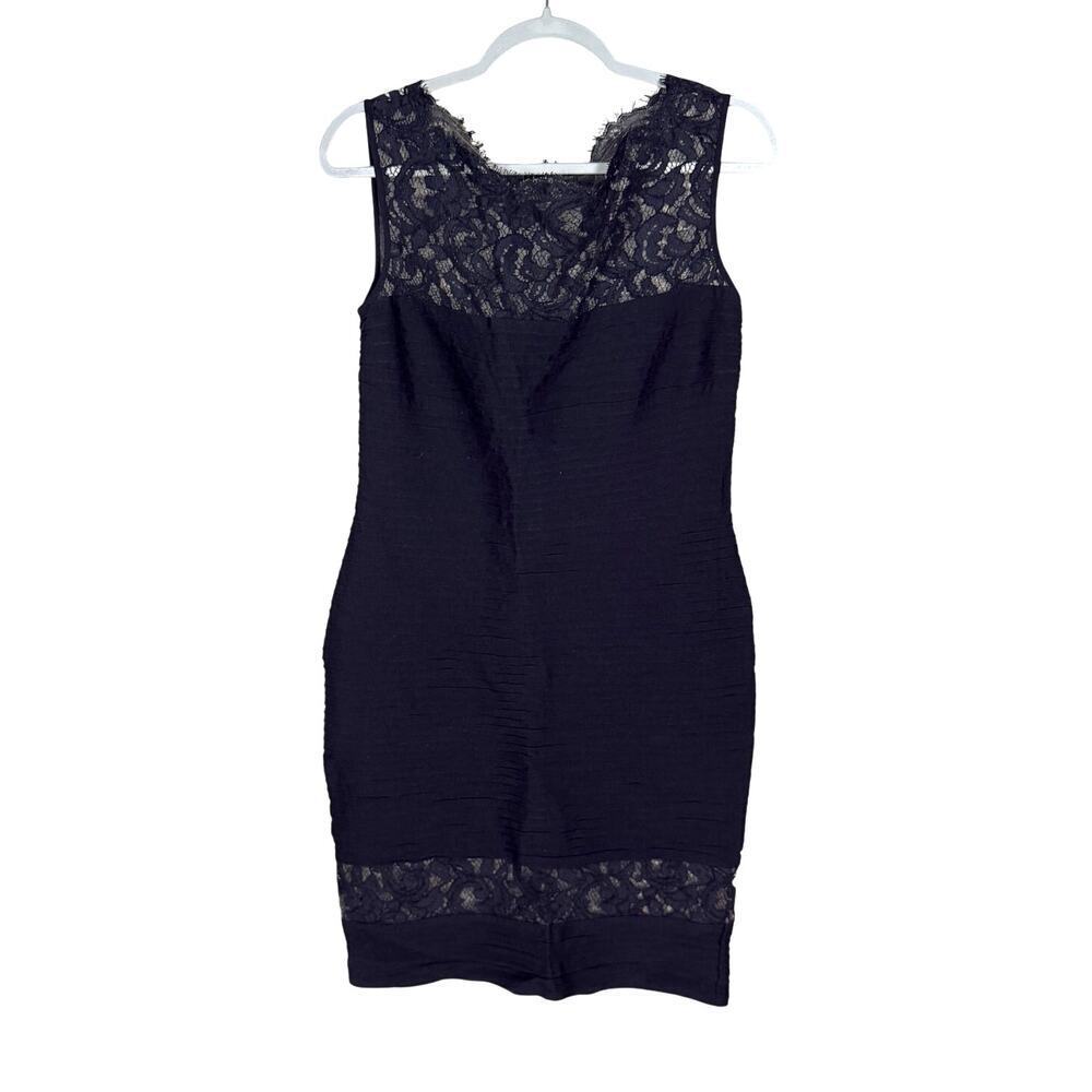 Tadashi Shoji Lace Sheath Dress Sleeveless Black Size Large